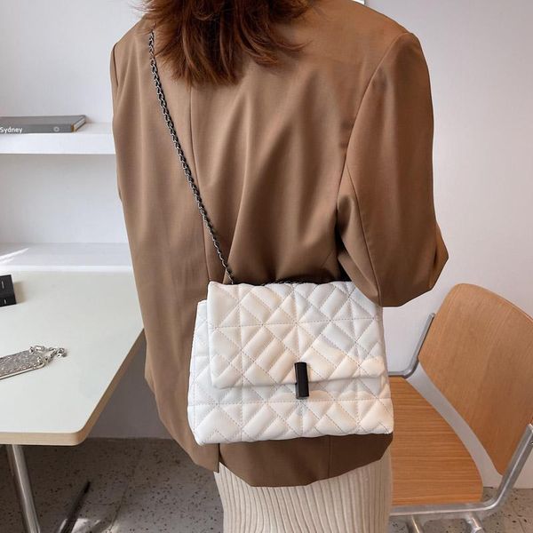 evening bags designer women bag 2021 fashion lady crossbody white female chain artificial leather for work