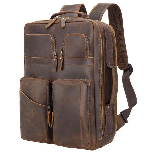 backpack 17.3" vintage leather lapfor men multi pockets casual school daypack travel rucksack
backpack 17.3" vintage leather lapfor men multi pockets casual school daypack travel rucksack