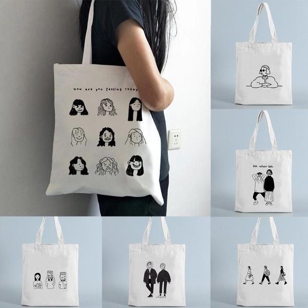 storage bags girl print canvas shopping tote bag gift for student friend reusable shopper women fashion travel eco female cloth
storage bags girl print canvas shopping tote bag gift for student friend reusable shopper women fashion travel eco female cloth