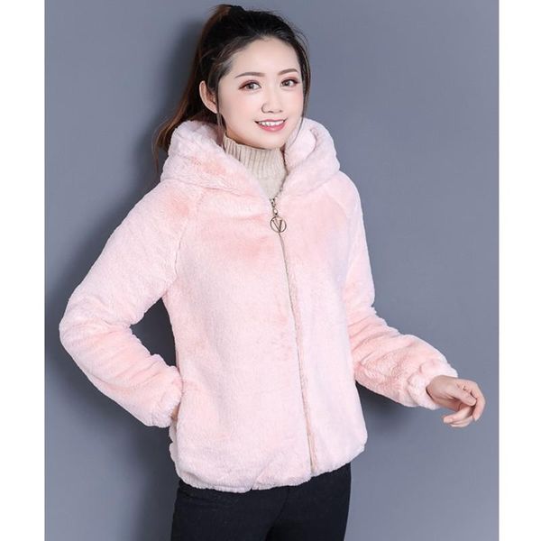women's fur & faux winter clothes imitation coat women short plus size outerwear hooded zipper female manteau femme hiver, Black
women's fur & faux winter clothes imitation coat women short plus size outerwear hooded zipper female manteau femme hiver, Black