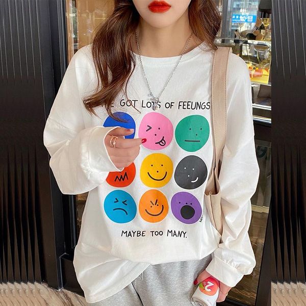 women's t-shirt long sleeve t-shirts clothes plus size korean casual thin loose fashion pulovers autumn the cotton t graphic, White
women's t-shirt long sleeve t-shirts clothes plus size korean casual thin loose fashion pulovers autumn the cotton t graphic, White