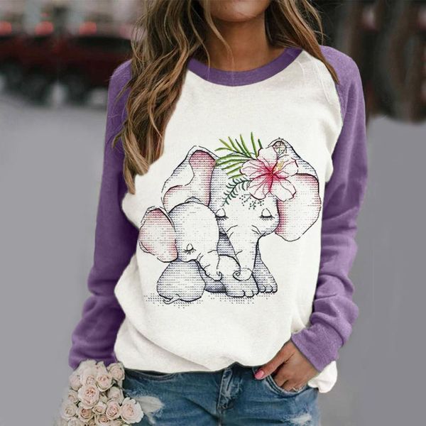 women's t-shirt cute cartoon cat elephant print women harajuku patchwork sleeve fall long plus size tshirt casual loose pullovers, White
women's t-shirt cute cartoon cat elephant print women harajuku patchwork sleeve fall long plus size tshirt casual loose pullovers, White