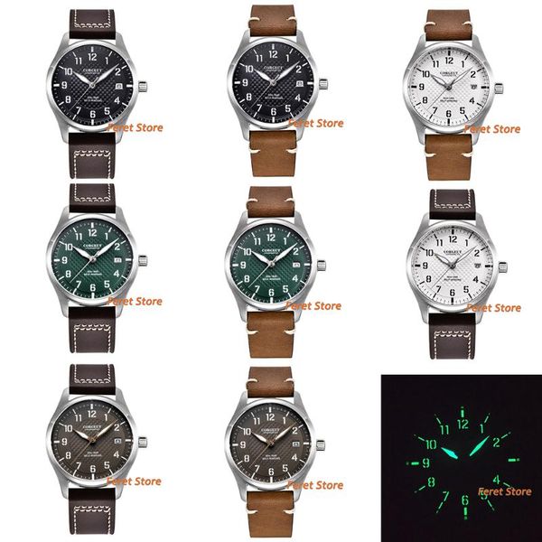 corgeut 40mm japan nh35 self-wind movement mens automatic watch green dial stainless steel case leather date slim male wristwatches, Slivery;brown
corgeut 40mm japan nh35 self-wind movement mens automatic watch green dial stainless steel case leather date slim male wristwatches, Slivery;brown
