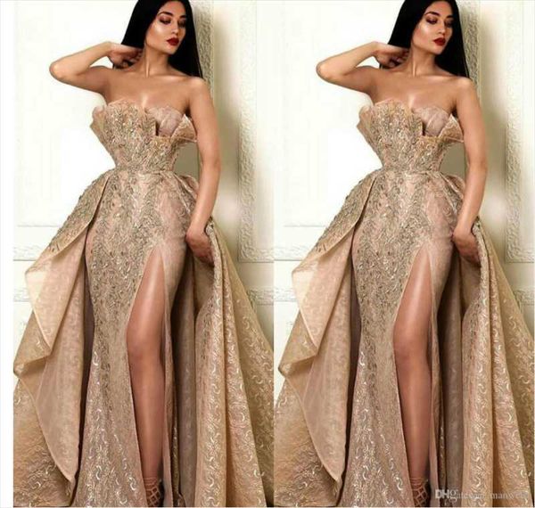 party dresses selling strapless sleeveless a-line gold sequined lace slit floor length evening dress backless prom, White;black
party dresses selling strapless sleeveless a-line gold sequined lace slit floor length evening dress backless prom, White;black