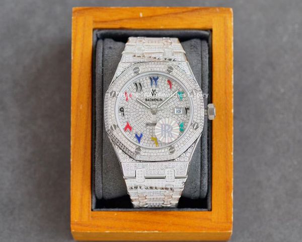 3120 full man waches automatic drill watch fashion 40mm waterproof very extravagant designer sapphire glass bracelet is studded with diamond, Slivery;brown
3120 full man waches automatic drill watch fashion 40mm waterproof very extravagant designer sapphire glass bracelet is studded with diamond, Slivery;brown