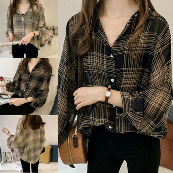 women's casual check shirts summer sunscreen plaid button long sleeve baggy shirt ladies blouse and blouses plus size -4xl, White
women's casual check shirts summer sunscreen plaid button long sleeve baggy shirt ladies blouse and blouses plus size -4xl, White