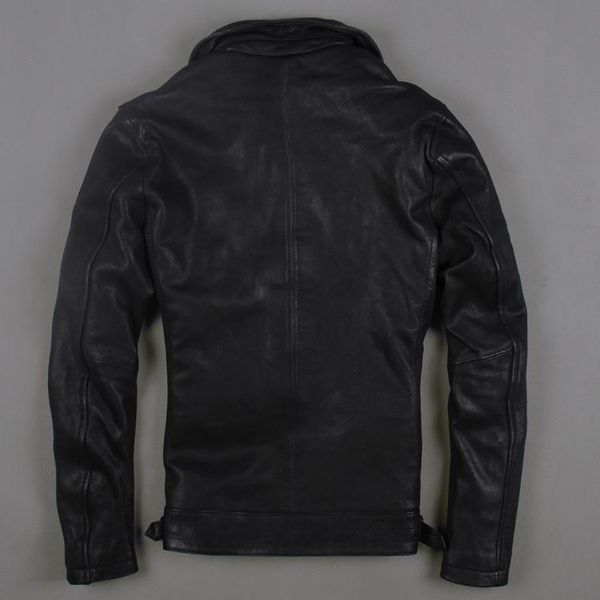 men's leather & faux 2022 fashion genuime jacket sheepskin men slim short motorcycle clothing outerwear coats, Black
men's leather & faux 2022 fashion genuime jacket sheepskin men slim short motorcycle clothing outerwear coats, Black