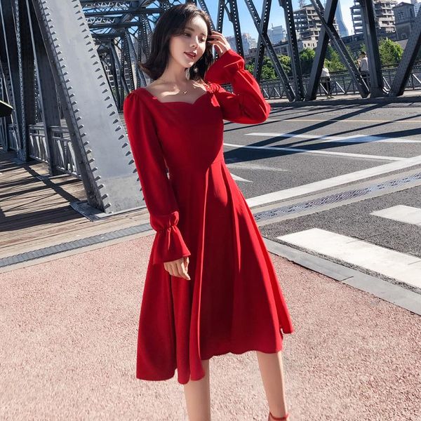casual dresses s-xxl evening party dress women 2021 autumn winter retro slim red knee-length vestidos femininos plus size, Black;gray
casual dresses s-xxl evening party dress women 2021 autumn winter retro slim red knee-length vestidos femininos plus size, Black;gray
