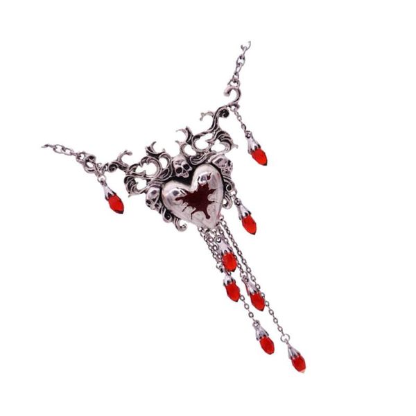 1pc gothic punk retro necklace skull heads oil drop heart crystal neckalce for women pendant necklaces, Silver
1pc gothic punk retro necklace skull heads oil drop heart crystal neckalce for women pendant necklaces, Silver