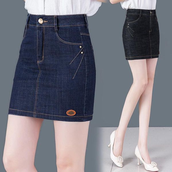skirts chic ladies jean women fashion summer short mini empire waist denim mom casual package hip plus size, Black 
skirts chic ladies jean women fashion summer short mini empire waist denim mom casual package hip plus size, Black