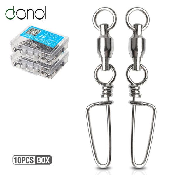fishing hooks donql 10pcs/ box bearing swivels connector snap 0#-6# ball rolling swivel for fishhook lure carp accessories
fishing hooks donql 10pcs/ box bearing swivels connector snap 0#-6# ball rolling swivel for fishhook lure carp accessories