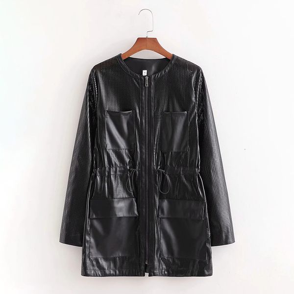 women's jackets women stylish faux leather hollow out long autumn black jacket outwear ladies fashion drawstring waist pockets pu, Black;brown
women's jackets women stylish faux leather hollow out long autumn black jacket outwear ladies fashion drawstring waist pockets pu, Black;brown