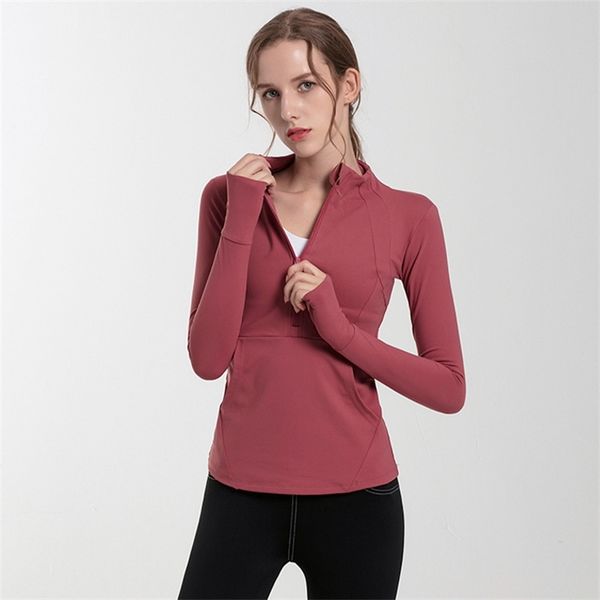 2021 autumn and winter new yoga jacket women's half zipper sportswear fast drying running slim fitting long sleeves, Gray
2021 autumn and winter new yoga jacket women's half zipper sportswear fast drying running slim fitting long sleeves, Gray