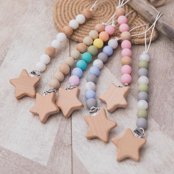 pacifiers# 1pc baby pacifier chain star wood clips dummy silicone beads nursing teething gift for born boy girl
pacifiers# 1pc baby pacifier chain star wood clips dummy silicone beads nursing teething gift for born boy girl