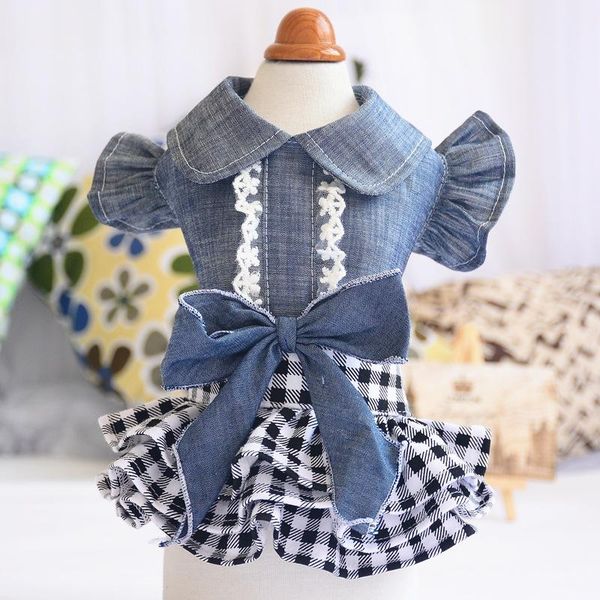 dog apparel clothing spring / summer 2021 denim puff skirt bow pet dress clothes
dog apparel clothing spring / summer 2021 denim puff skirt bow pet dress clothes