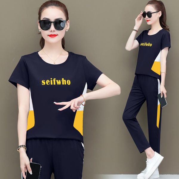 plus size tracksuits casual stitching two piece set women short sleeved round neck sports running pants suit red pueple pink blue clothes, Black
plus size tracksuits casual stitching two piece set women short sleeved round neck sports running pants suit red pueple pink blue clothes, Black