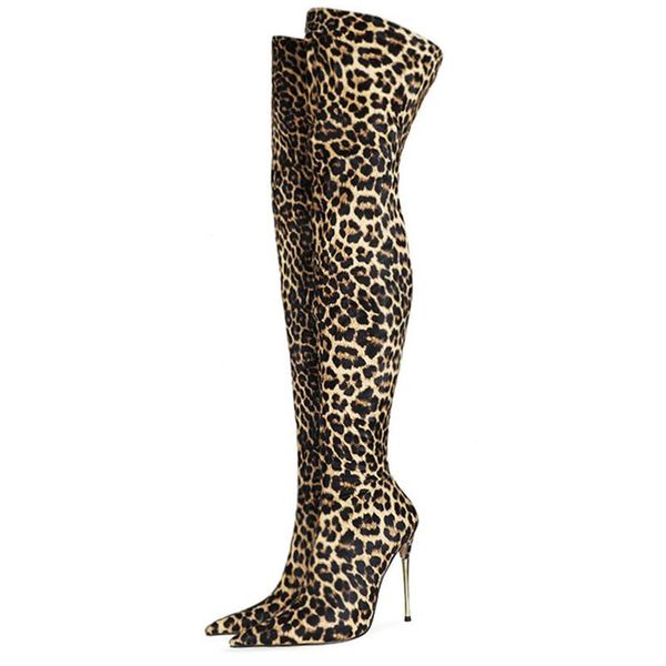 boots leopard print women over the knee fashion pointed toe plus cashmere fall/winter women's catwalk boot, Black
boots leopard print women over the knee fashion pointed toe plus cashmere fall/winter women's catwalk boot, Black