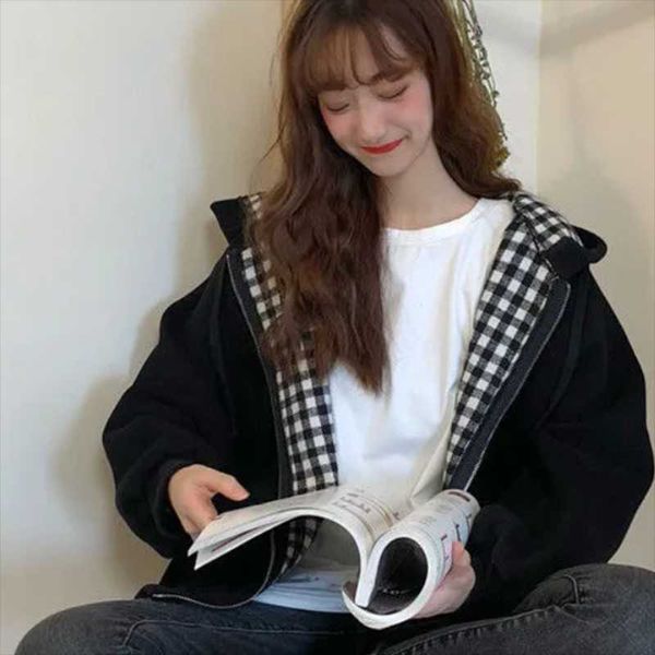 women's vests 2021 spring loose and versatile thin jacket female tide harajuku style autumn plaid, Black;white
women's vests 2021 spring loose and versatile thin jacket female tide harajuku style autumn plaid, Black;white