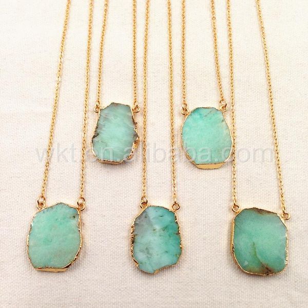wt-n753 wholesale 5pcs chrysoprase chain necklace jewelry natural with double loops in 24k gold trim gift pendant necklaces, Silver
wt-n753 wholesale 5pcs chrysoprase chain necklace jewelry natural with double loops in 24k gold trim gift pendant necklaces, Silver