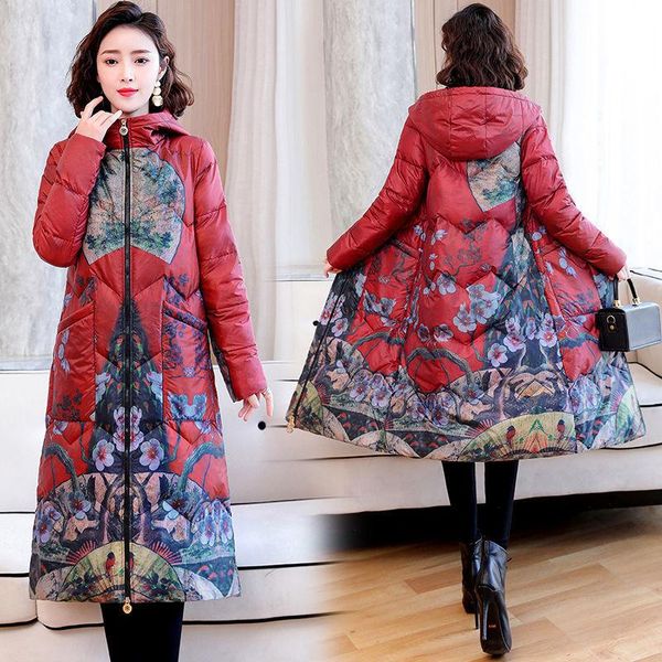 women's down & parkas women 2021 winter fashion long white duck coats female middle-aged printed jackets ladies thin hooded outerwear r, Black
women's down & parkas women 2021 winter fashion long white duck coats female middle-aged printed jackets ladies thin hooded outerwear r, Black