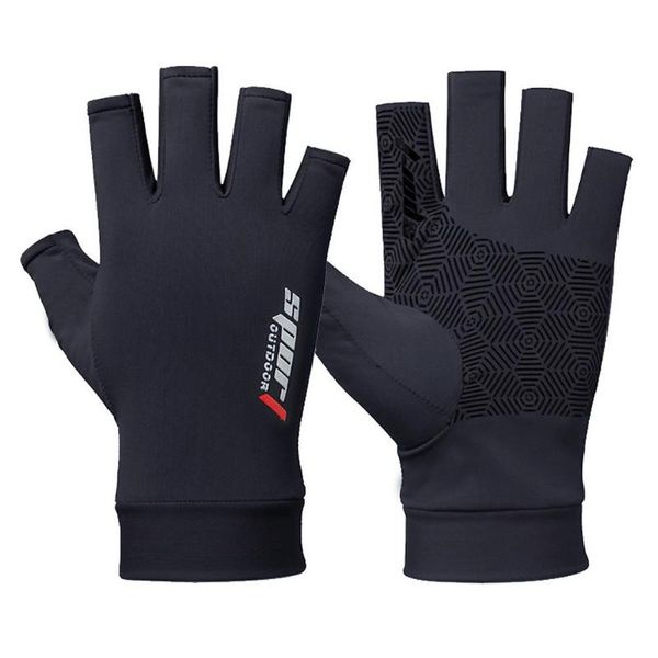 cycling gloves 1 pair fishing ice silk refreshing riding outdoor protection anti-slip half finger sports fish equipment, Black
cycling gloves 1 pair fishing ice silk refreshing riding outdoor protection anti-slip half finger sports fish equipment, Black