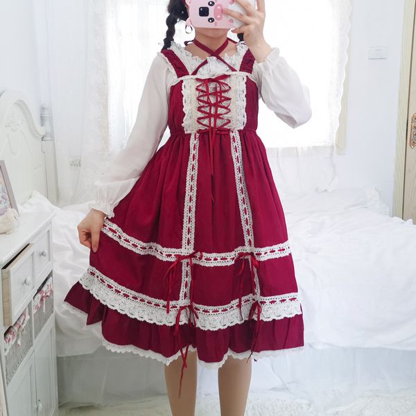 paris girl bowknot printing thin ribbon lace dress to send headdress kawaii gothic lolita 210524, Black;gray
paris girl bowknot printing thin ribbon lace dress to send headdress kawaii gothic lolita 210524, Black;gray