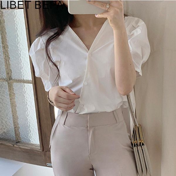 women's blouses & shirts 2021 summer autumn women v-neck puff sleeve minimalist korean style elegant sweet vintage wild bl3506, White
women's blouses & shirts 2021 summer autumn women v-neck puff sleeve minimalist korean style elegant sweet vintage wild bl3506, White