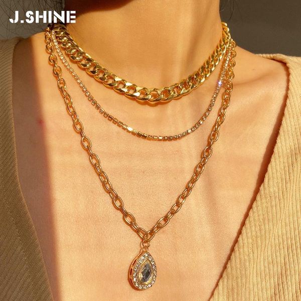 pendant necklaces jshine punk multi layer water drop crystal choker necklace retro statement layered chain for women jewelry, Silver
pendant necklaces jshine punk multi layer water drop crystal choker necklace retro statement layered chain for women jewelry, Silver