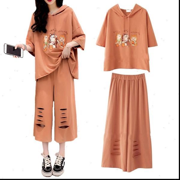 two women tracksuits piece set loose casual streetwear cartoon dog print hooded t shirt hollow out wide leg pants sets, Gray
two women tracksuits piece set loose casual streetwear cartoon dog print hooded t shirt hollow out wide leg pants sets, Gray