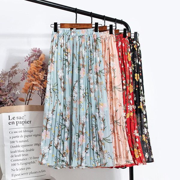 euro style a-line print skirts womens summer elastic waist floral pleated skirt with lining casual beach mid chiffon femme, Black
euro style a-line print skirts womens summer elastic waist floral pleated skirt with lining casual beach mid chiffon femme, Black