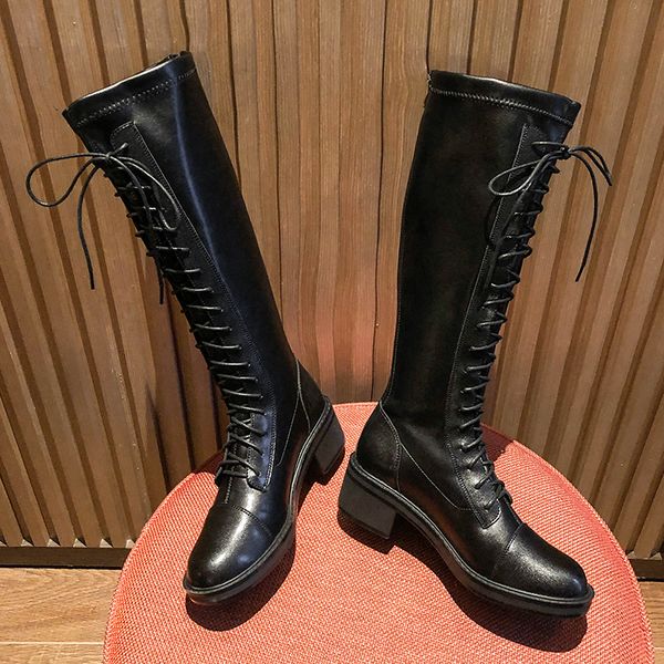 knee high women boots autumn woman shoes winter vintage flat shoes steampunk leather retro buckle ladies snow boots, Black
knee high women boots autumn woman shoes winter vintage flat shoes steampunk leather retro buckle ladies snow boots, Black