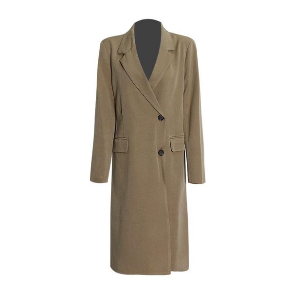 women's trench coats 2021 autumn winter arrival womens long coat female single brasted loose windbreaker korean ladies outwear ct014, Tan;black
women's trench coats 2021 autumn winter arrival womens long coat female single brasted loose windbreaker korean ladies outwear ct014, Tan;black