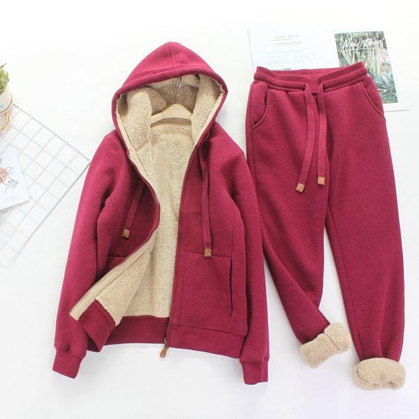 women's two piece pants winter plus velvet 2-piece suit woman fashion loose long sleeve hoodie simple solid lace-up sports trouser ladi, White
women's two piece pants winter plus velvet 2-piece suit woman fashion loose long sleeve hoodie simple solid lace-up sports trouser ladi, White