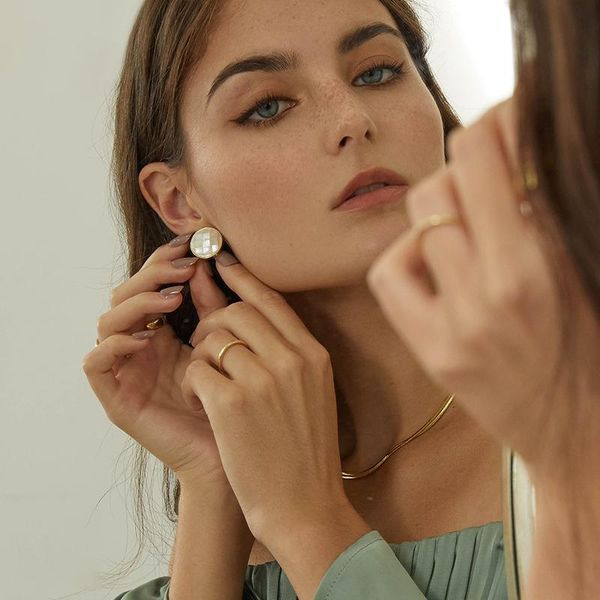 stud peri'sbox 2 designs square round natural white shell earrings for women geometric french elegant sea, Golden;silver
stud peri'sbox 2 designs square round natural white shell earrings for women geometric french elegant sea, Golden;silver