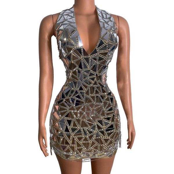 shining silver mirrors rhinestones chains short dress evening party prom sequins birthday bodycon dresses singer stage show wear casual, Black;gray
shining silver mirrors rhinestones chains short dress evening party prom sequins birthday bodycon dresses singer stage show wear casual, Black;gray