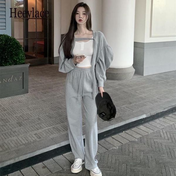 women's two piece pants autumn three set women crop tanks sets long sleeve tracksuit conjunto feminino, White
women's two piece pants autumn three set women crop tanks sets long sleeve tracksuit conjunto feminino, White