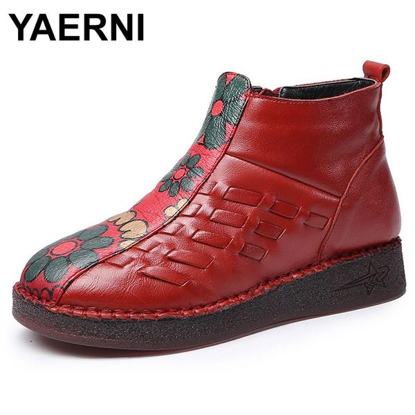 boots yaernigenuine leather winter women short plush ethnic retro flats woman ankle elegant flower print booties, Black
boots yaernigenuine leather winter women short plush ethnic retro flats woman ankle elegant flower print booties, Black