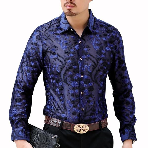 autumn finest floral emboidery designer shirt men long sleeve camisa hombre button camicia flower velvet men's casual shirts, White;black
autumn finest floral emboidery designer shirt men long sleeve camisa hombre button camicia flower velvet men's casual shirts, White;black
