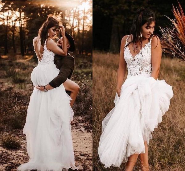 2023 summer country wedding dress bridal gowns a line side split sweep train appliques lace spaghetti straps backless long tulle boho beach, White
2023 summer country wedding dress bridal gowns a line side split sweep train appliques lace spaghetti straps backless long tulle boho beach, White