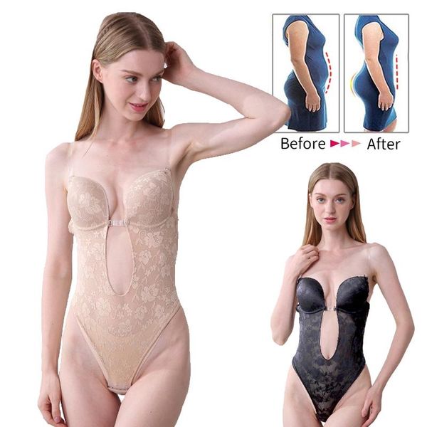 women's shapers women deep v backless bodysuit clear strap smooth u plunge thong bottom shapewear body briefer suit convertible seamles, Black;white
women's shapers women deep v backless bodysuit clear strap smooth u plunge thong bottom shapewear body briefer suit convertible seamles, Black;white
