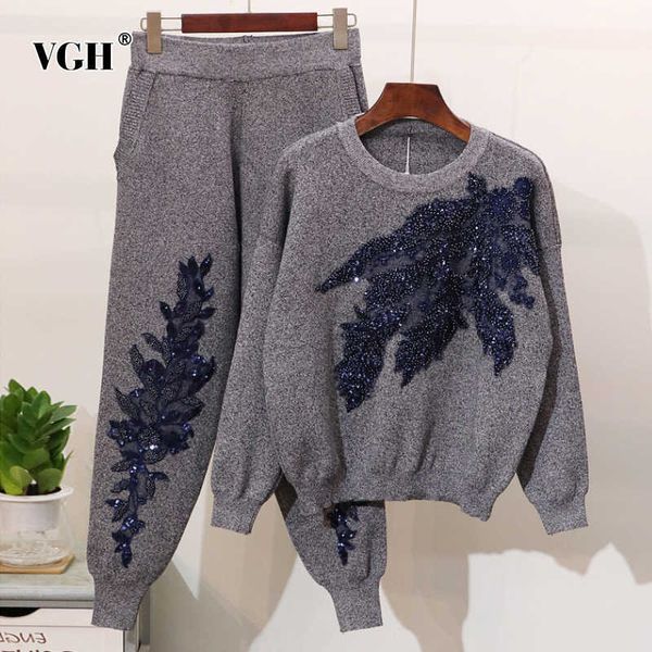 vgh casual embroidered sequin sets for women o neck long sleeve high waist pants print two piece set female fashion 210930, White
vgh casual embroidered sequin sets for women o neck long sleeve high waist pants print two piece set female fashion 210930, White
