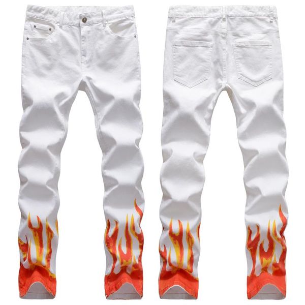 men's jeans european american high street white flame digital graffiti print hip-hop slim men graphic skinny, Blue
men's jeans european american high street white flame digital graffiti print hip-hop slim men graphic skinny, Blue