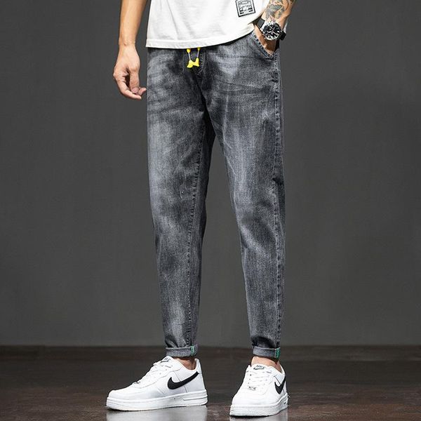 men's jeans denim trendy brand slim feet harem pants 2021 autumn and winter casual elastic black all-match pencil trousers, Blue
men's jeans denim trendy brand slim feet harem pants 2021 autumn and winter casual elastic black all-match pencil trousers, Blue