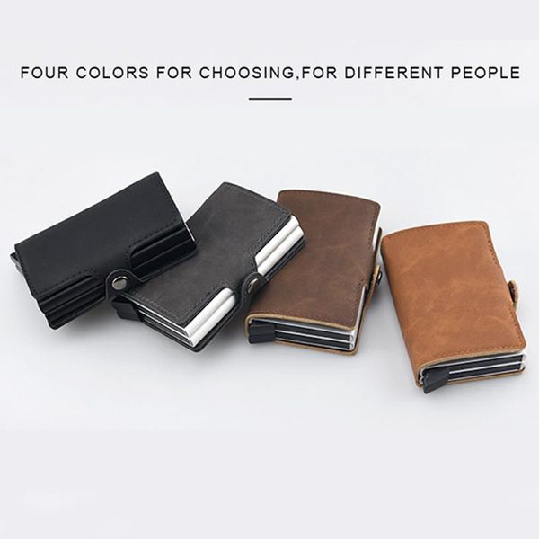 card holders casekey 2021 men and women business holder metal rfid double aluminium box pu leather travel wallet, Brown;gray
card holders casekey 2021 men and women business holder metal rfid double aluminium box pu leather travel wallet, Brown;gray