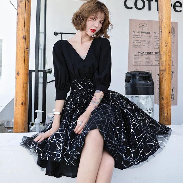 ethnic clothing black v-neck evening party dress temperament banquet bling sequins formal elegant a-line stage show prom gowns, Red
ethnic clothing black v-neck evening party dress temperament banquet bling sequins formal elegant a-line stage show prom gowns, Red