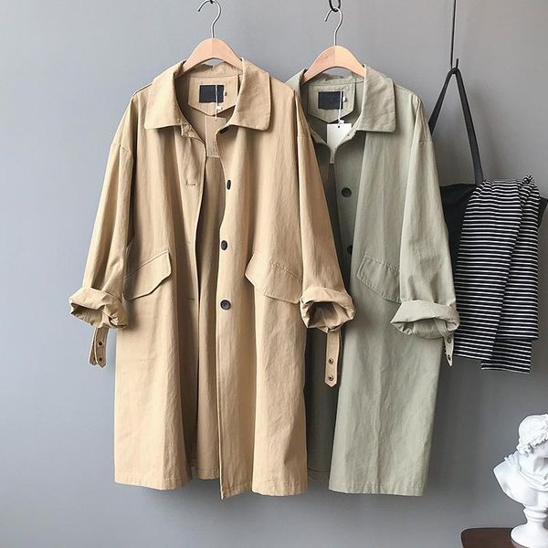 women's trench coats 2021 spring women coat turn down collar clothes long khaki casaco feminino abrigo mujer femme, Tan;black
women's trench coats 2021 spring women coat turn down collar clothes long khaki casaco feminino abrigo mujer femme, Tan;black