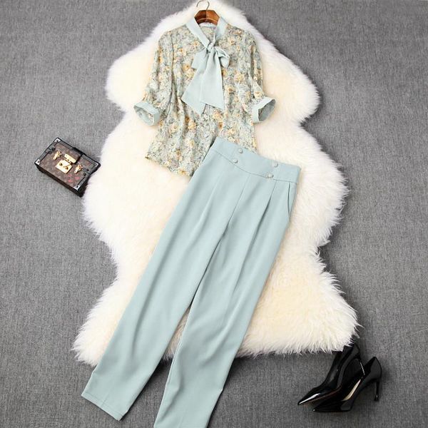 summer outfits for women 2021 ol floral stand collar bow chiffon blouse + high waist harem trousers 2 pcs set s-xl two piece dress, White
summer outfits for women 2021 ol floral stand collar bow chiffon blouse + high waist harem trousers 2 pcs set s-xl two piece dress, White