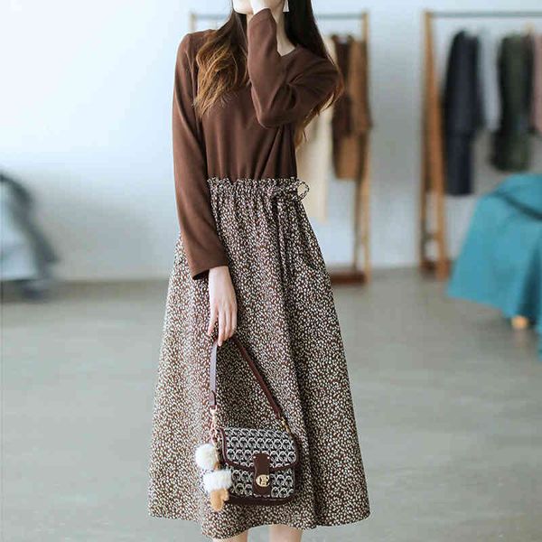 johnature vintage spring dress loose patchwork print flower long sleeve o-neck loose clothes women dress 210521, Black;gray
johnature vintage spring dress loose patchwork print flower long sleeve o-neck loose clothes women dress 210521, Black;gray