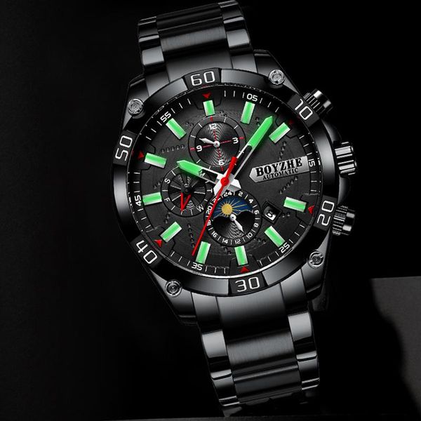 wristwatches boyzhe men mechanical sports luxury stainless steel automatic watch mens chronograph date male clock montre homme, Slivery;brown
wristwatches boyzhe men mechanical sports luxury stainless steel automatic watch mens chronograph date male clock montre homme, Slivery;brown