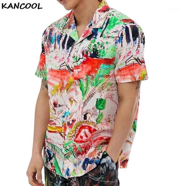 men's casual shirts kancool summer men printed shirt short sleeve turn-down collar streetwear chic loose mens hawaiian 2021 vacation ca, White;black
men's casual shirts kancool summer men printed shirt short sleeve turn-down collar streetwear chic loose mens hawaiian 2021 vacation ca, White;black